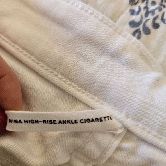 RAG & BONE Nina High-Rise Cigarette White Ankle Jeans Size 32 - Picture 9 of 12